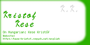 kristof kese business card